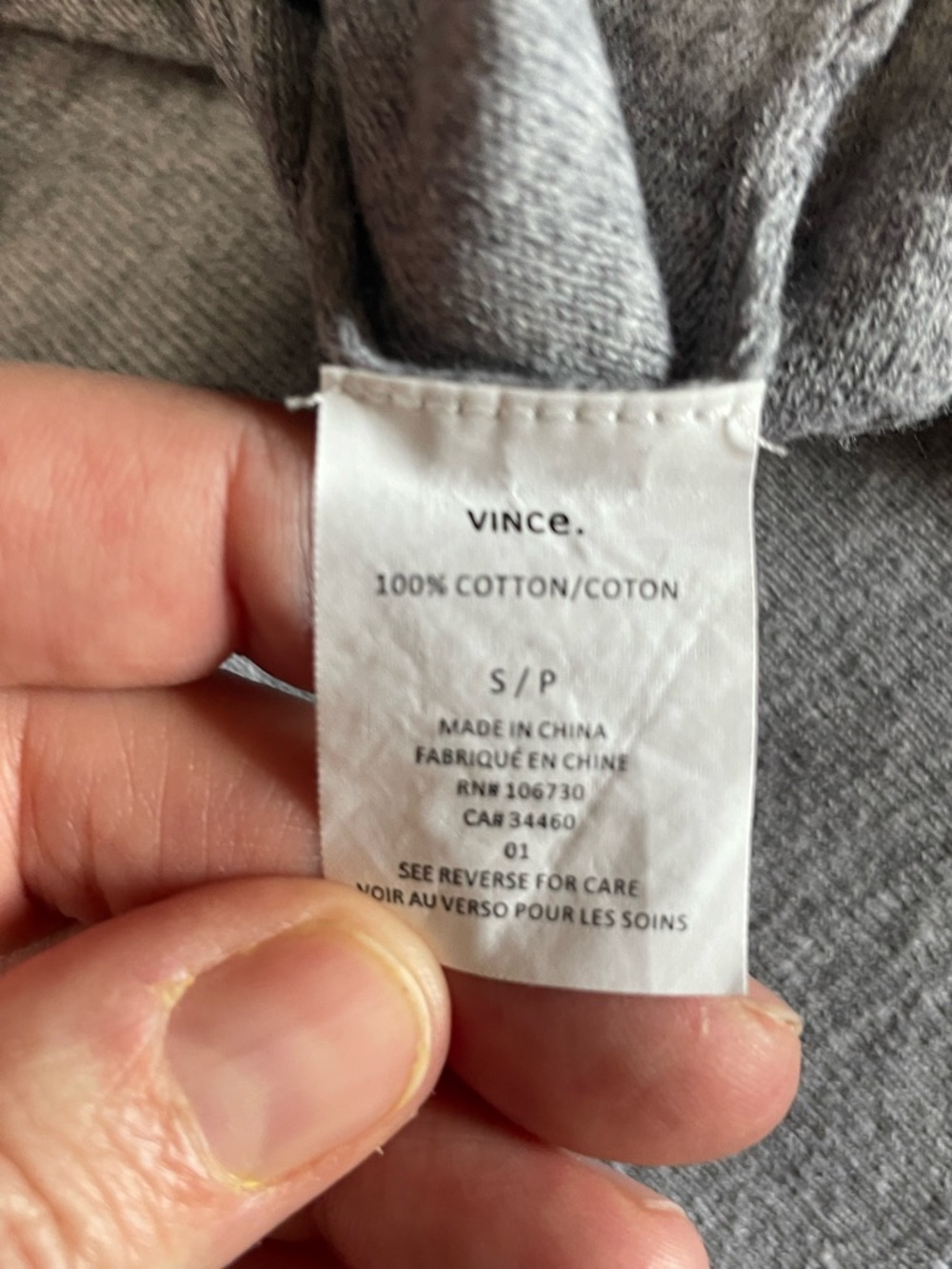 Vince. Cotton Classic Solid Crewneck Top Women's Size Small Gray/Black Lot Of 2 - Picture 4 of 13